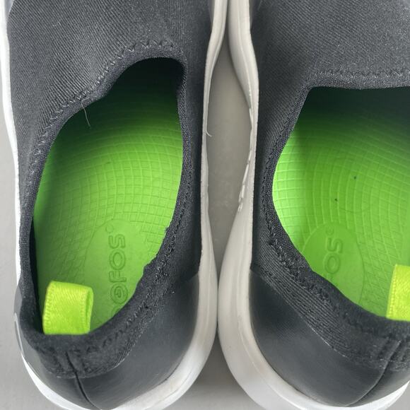 OOFOS OOmg eeZee Low Women’s 7 Black White Slip On Comfort Recovery Shoes GUC - Picture 8 of 9